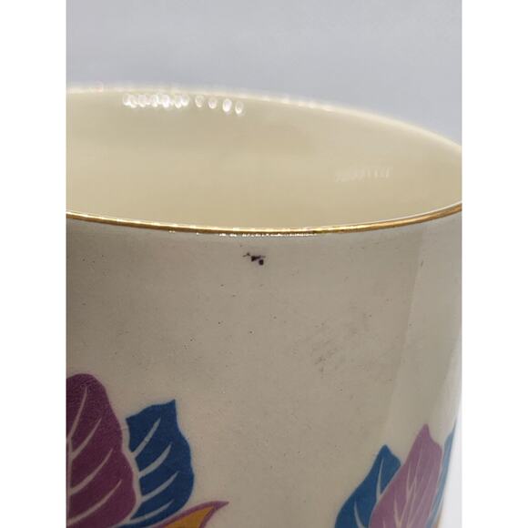 CUP/MUG -OTAGIRI-Japan-Pink Blue Iris Flower-Gold Trim - Picture 9 of 15